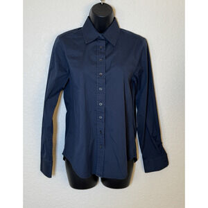 The Shirt by Rochelle Behrens Button Down Blouse Essential Shirt Blue, S